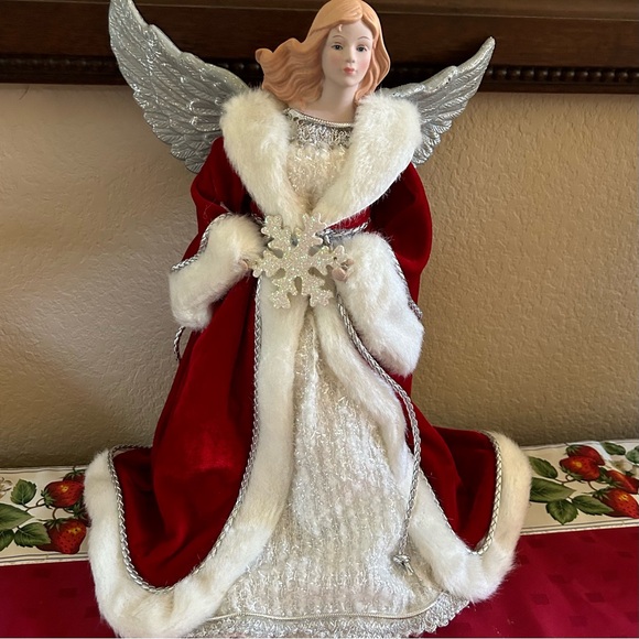 Christmas Red Velvet Angel - Picture 1 of 7